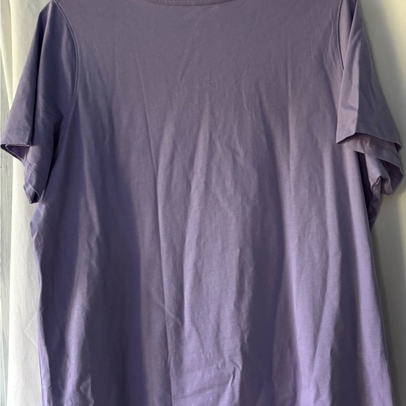 Women Within 1X (22/24) lavender V-Neck Top 100% cotton - Picture 3 of 6